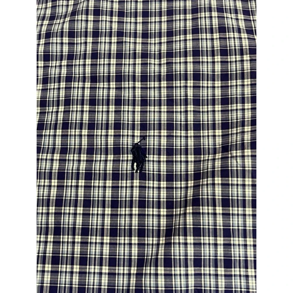 Ralph Lauren Men's Shirt 2XLT Tall Button Up Long Sleeve Blue Check
